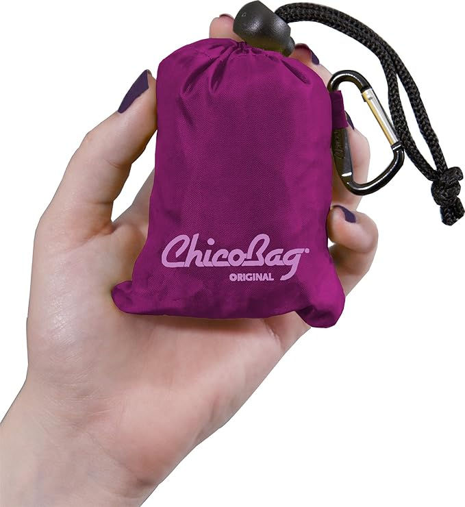 Thumbnail: ChicoBag Original Compact Reusable Grocery Bag w/Attached Pouch and Carabiner Cl