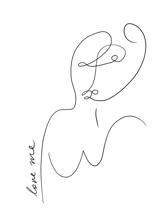 print, art, single line, drawing, digital, love me, love, me, handwritten,
