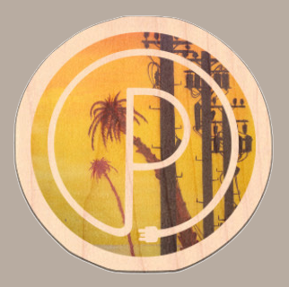 Sunset Pharm Logo Wood Sticker