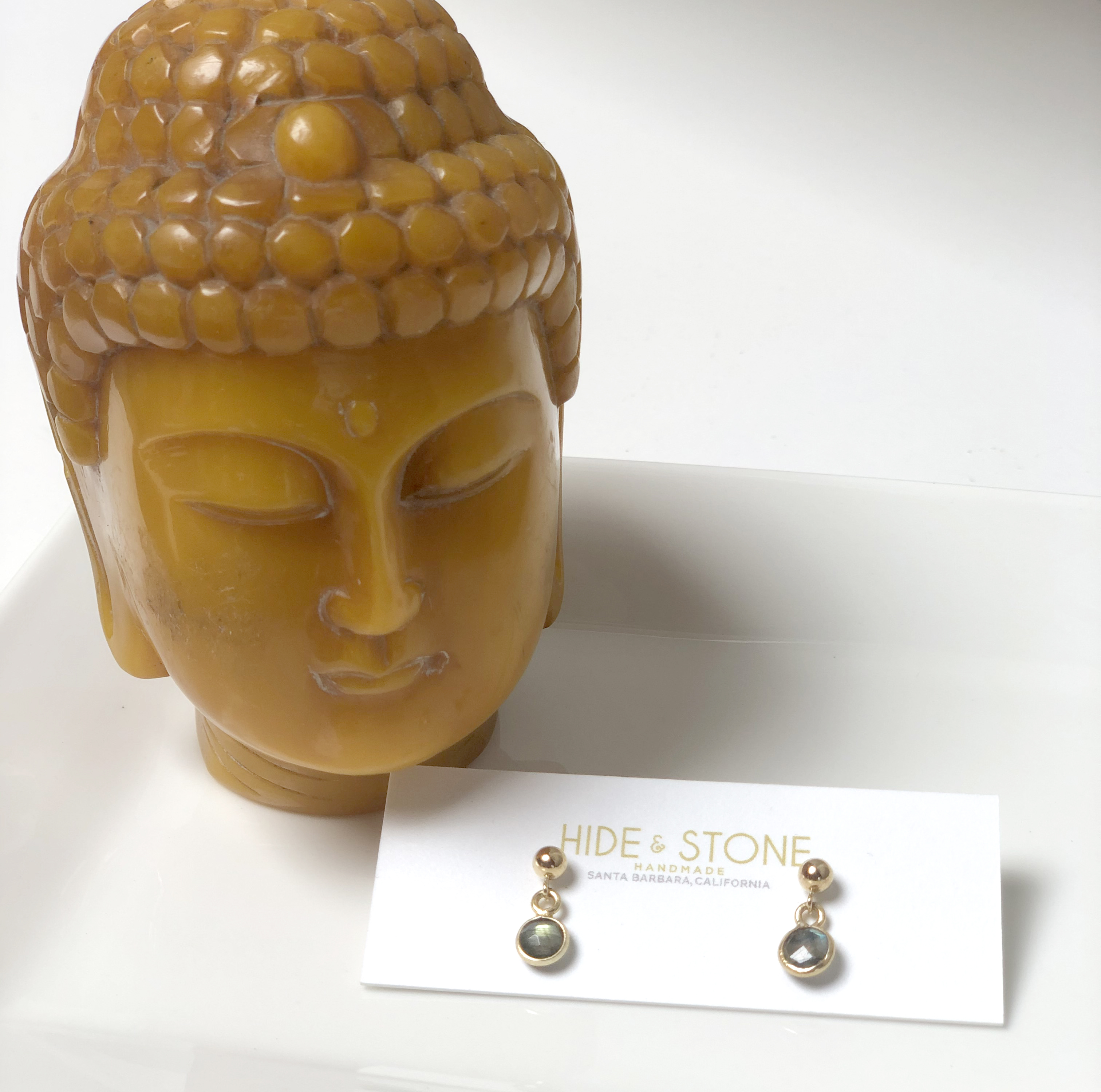 Hide & Stone Labradorite stud earrings