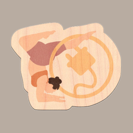 Balance Plug Wood Sticker