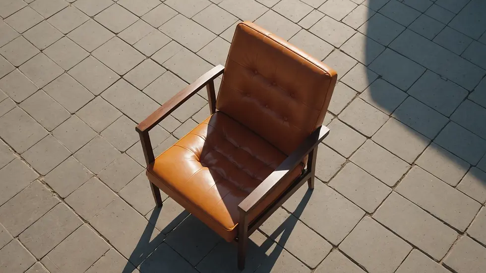 High angle view of a chair with a simple outfit hanging on it