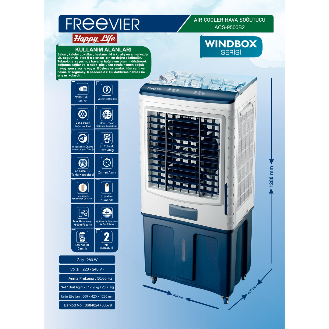 Freevier Air Cooler Hava Soğutucu ACS-9500B2