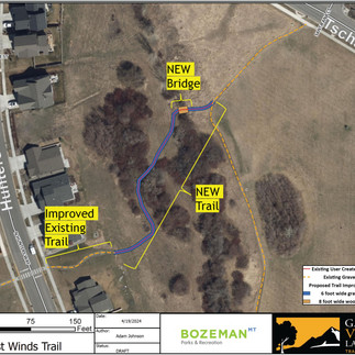 Map of Planned Trail and Bridge Improvements by GLVT in West Winds