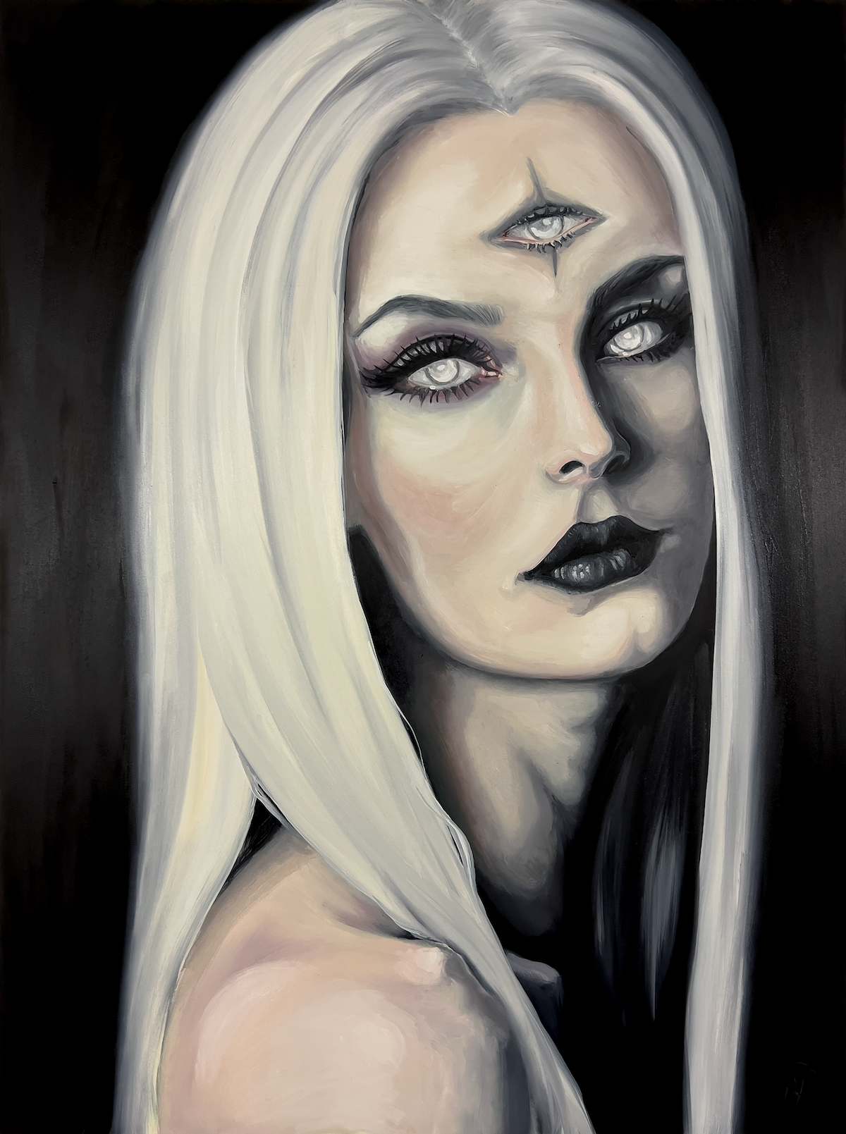 Print of Eyes White Open