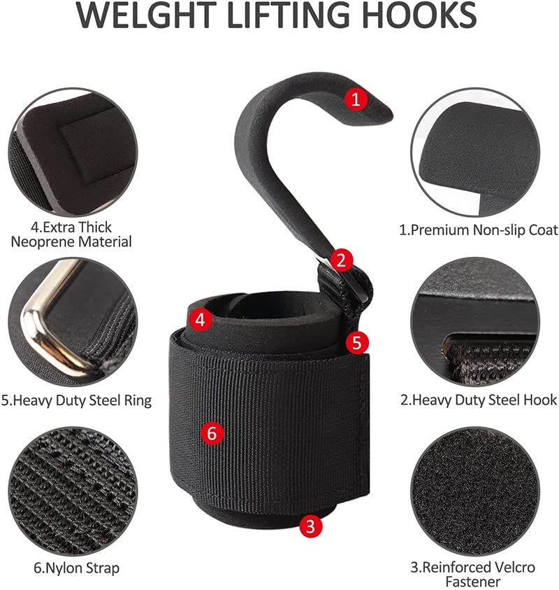 Thumbnail: Weight Lifting Hook Grips With Wrist Wraps Hand-Bar Wrist Strap Gym Fitness Hook