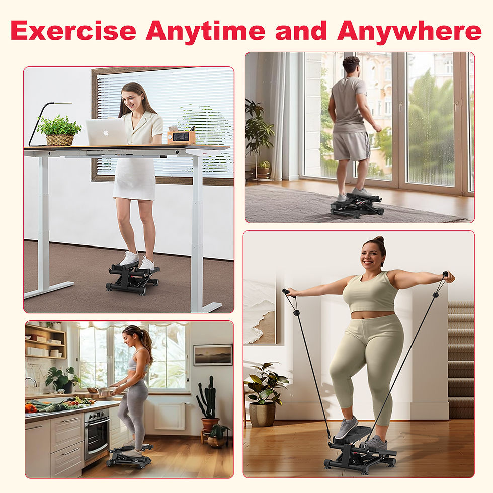 Thumbnail: GartistG0 Mini Stepper Exercise Machine, Steppers with Resistance Bands, Step Ma