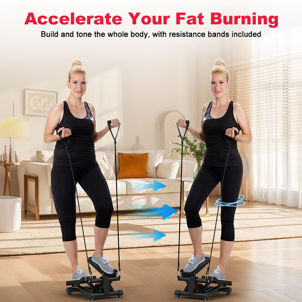 Thumbnail: GartistG0 Mini Stepper Exercise Machine, Steppers with Resistance Bands, Step Ma