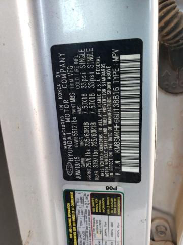 Thumbnail: KM8SM4HF6GU138816 HYUNDAI SANTA FE 2016 SILVER S VIN:Water/flood