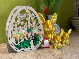 Osterneste mit Name 24 cm hoch aus Birkenholz ab 25€