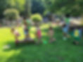 children completing obstacle course