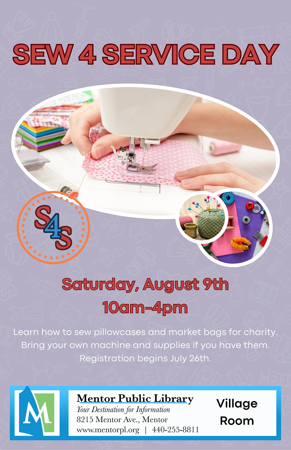 Charity Sewing Day - Mentor Library