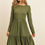 Thumbnail: Solid Long Sleeve Double Layered Ruffle Dress