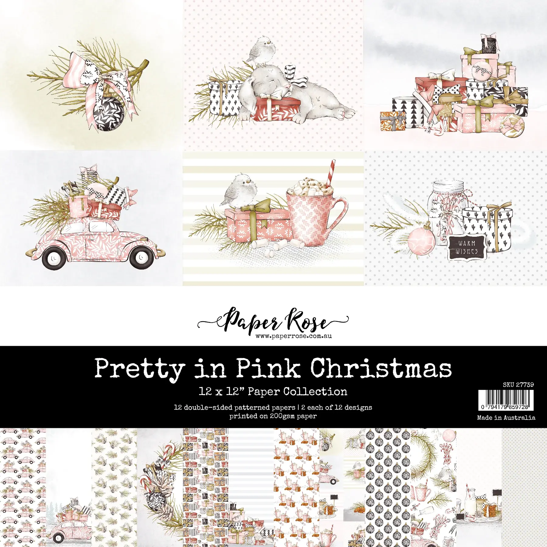 Paper Rose 12x12 Collection Pretty in Pink Christmas