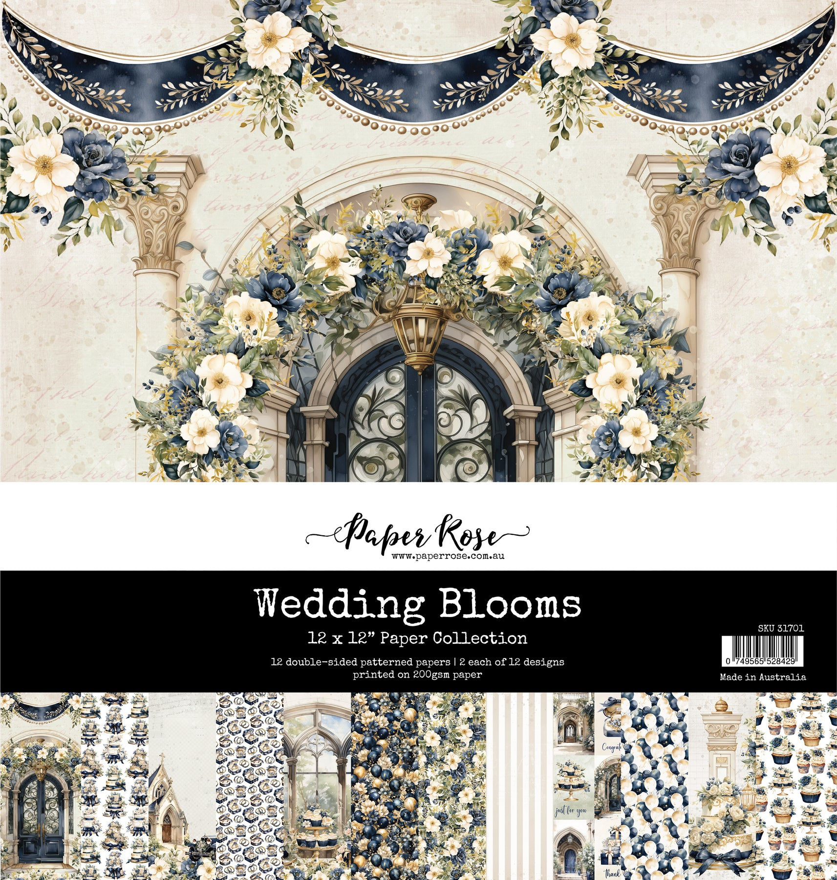 Paper Rose 12X12 Paper Collection Wedding Blooms