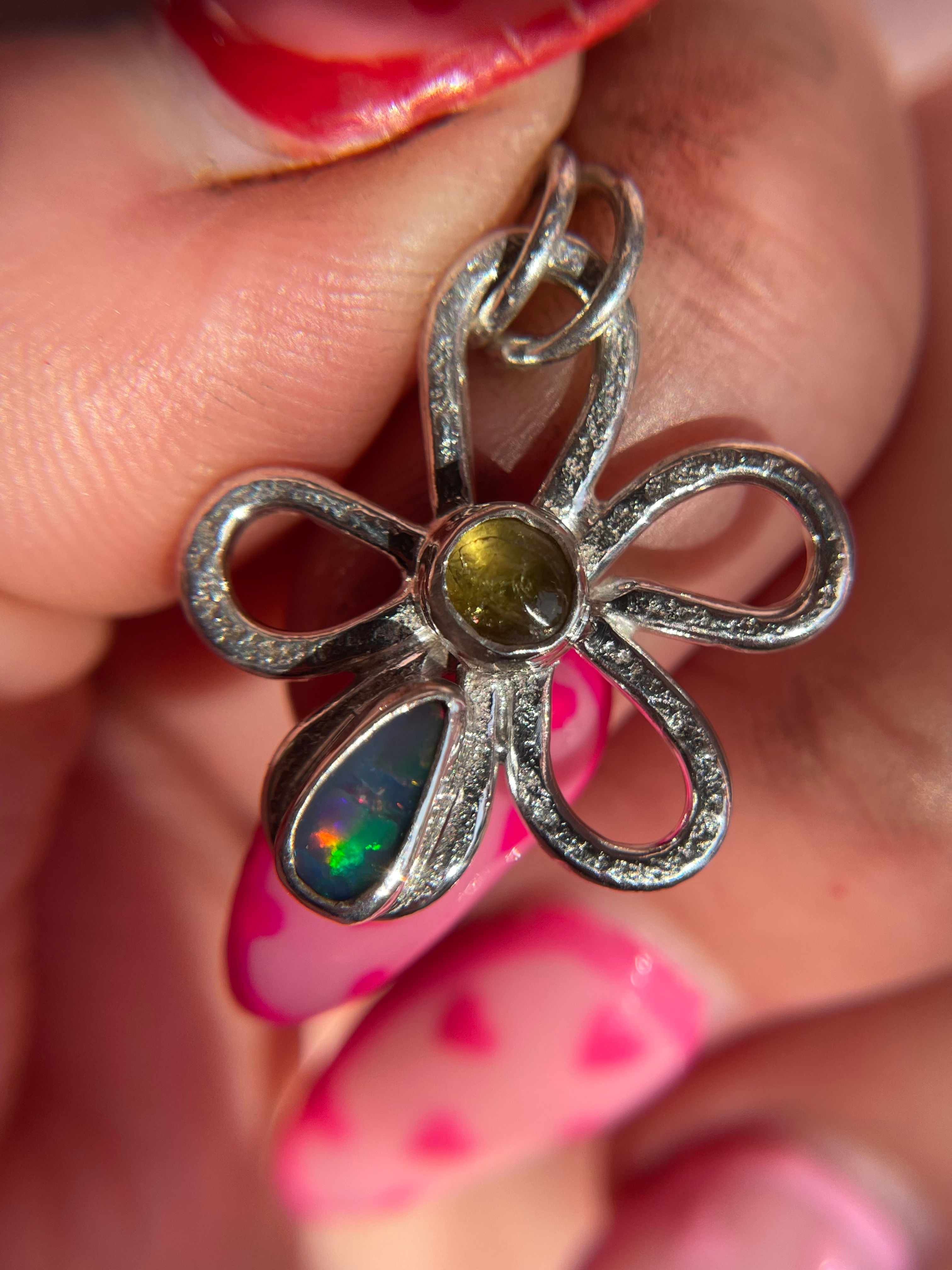 Forever Flowers - Green Tourmaline & Opal Doublet 