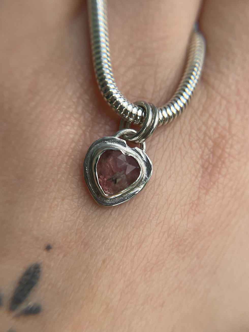 Thumbnail: Pink Tourmaline Sweetheart Charm 