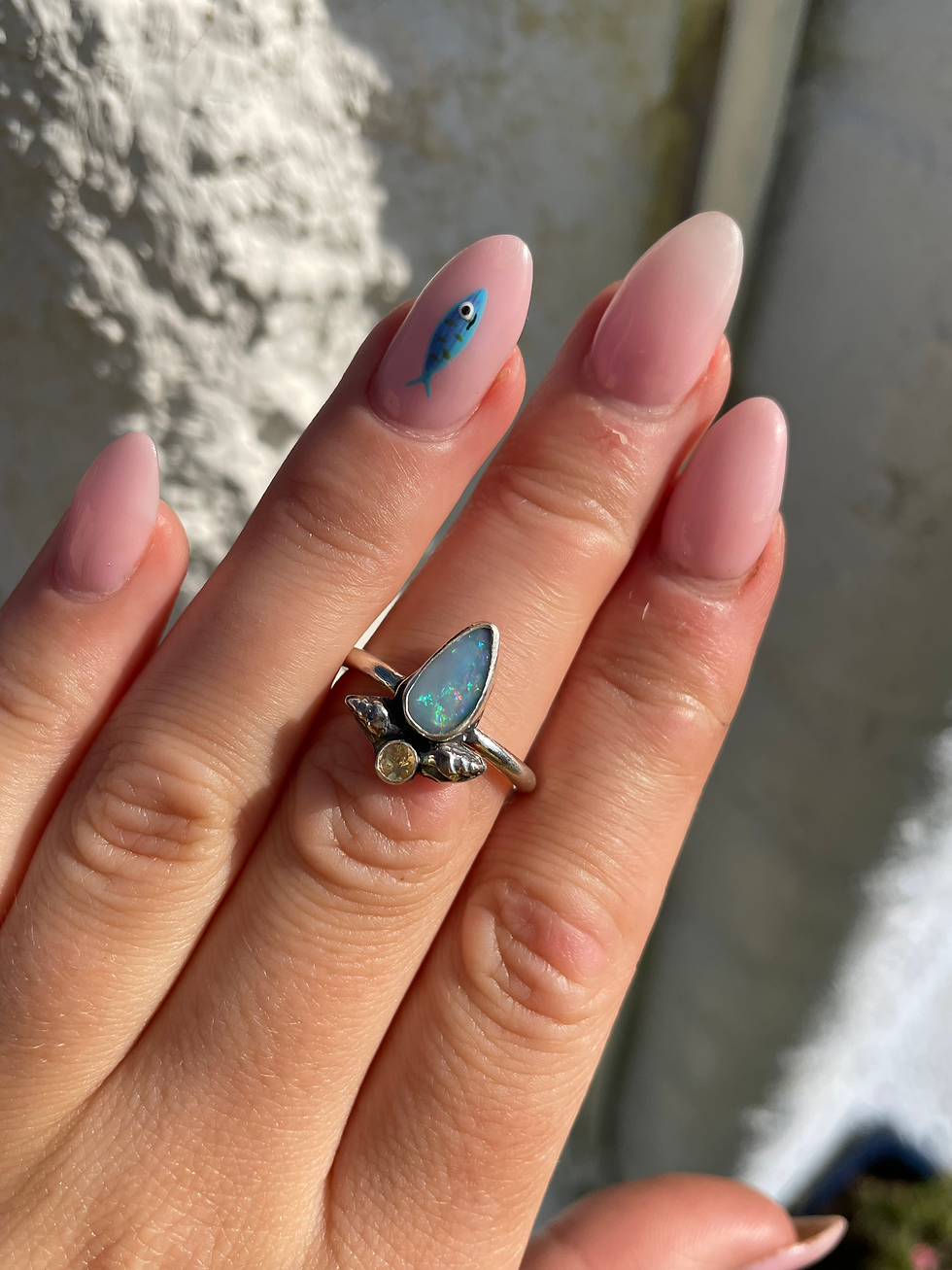 Thumbnail: The Dreamer Ring - opal doublet and citrine 