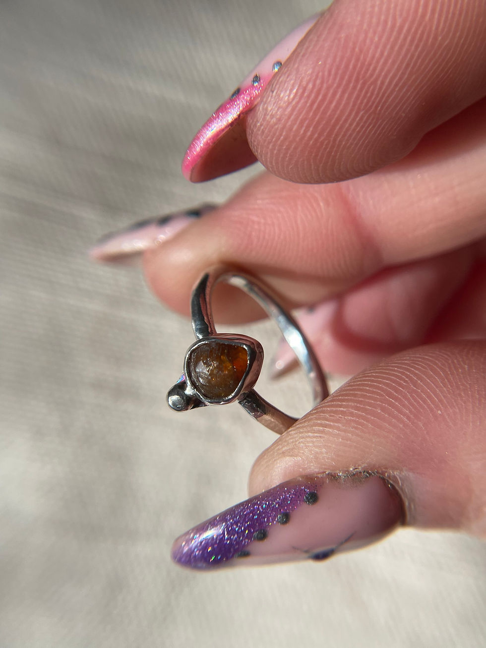 Thumbnail: Chocolate Orange Tourmaline Ring