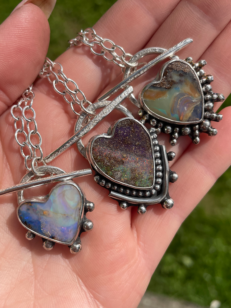 Thumbnail: Pipe Opal Heart - Toggle Necklace 