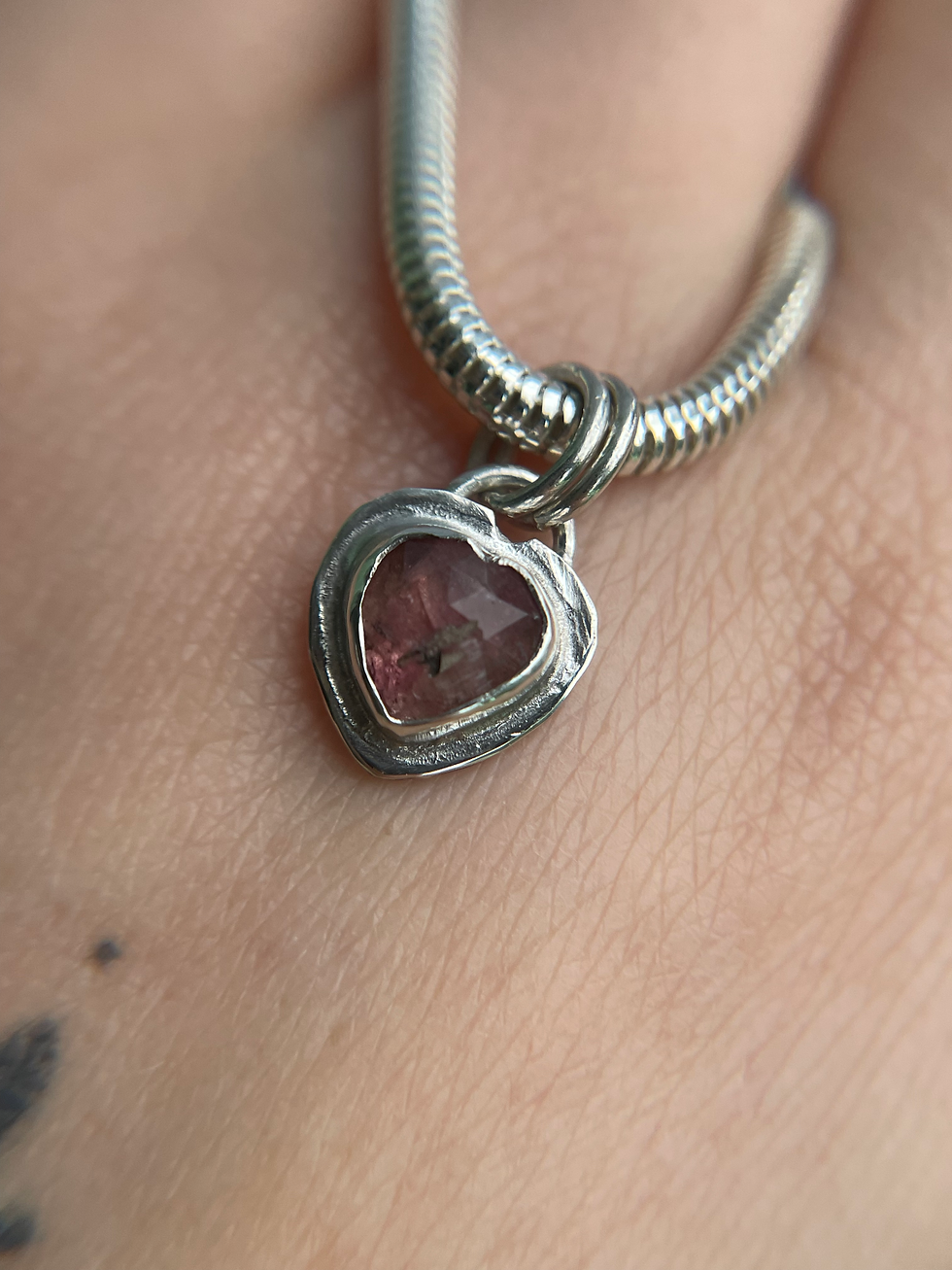 Thumbnail: Pink Tourmaline Sweetheart Charm 