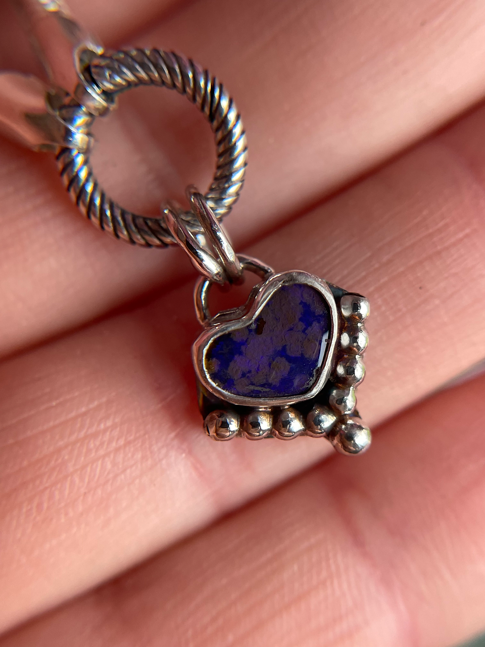 Thumbnail: Blotchy Heart - Boulder opal charm 