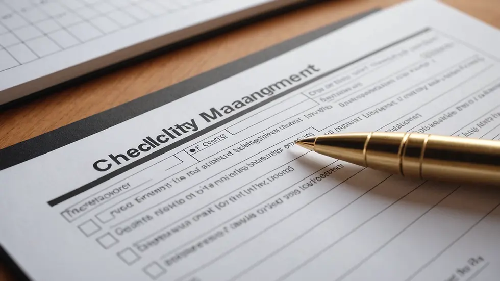 Close-up view of a detailed checklist for quality management