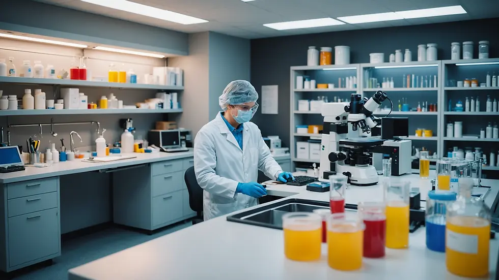 Eye-level view of a quality control lab with essential tools