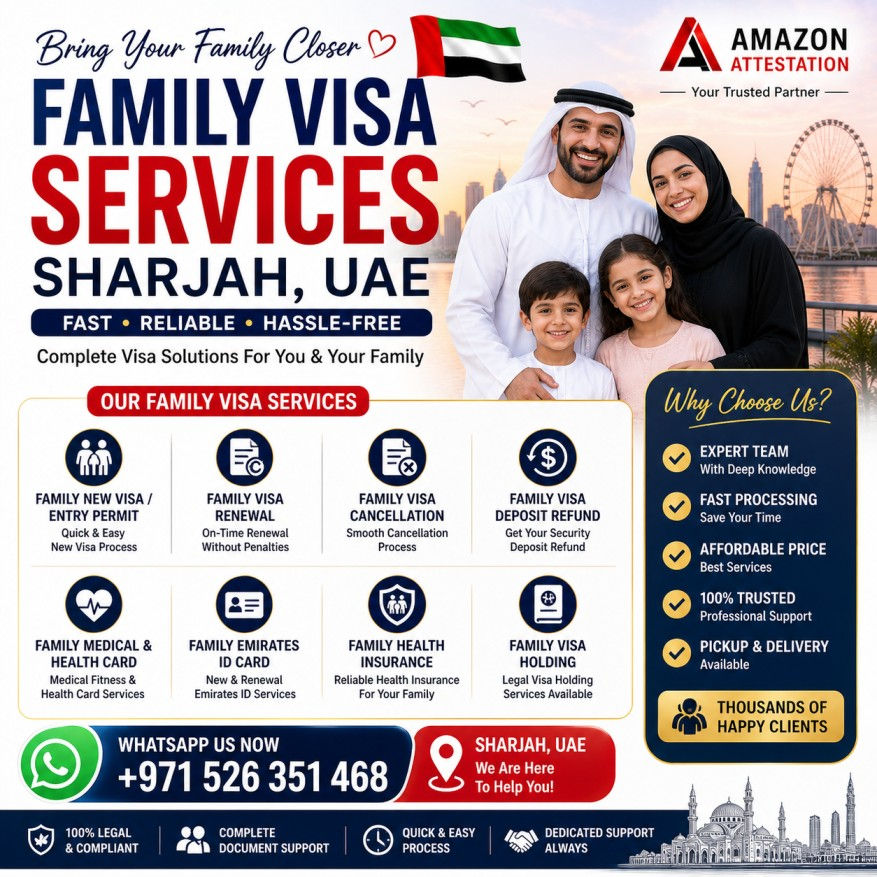 Family Visa Services Sharjah - New, Renew, Cancel & Full Support