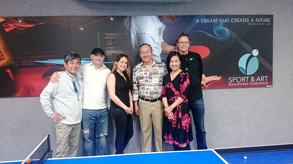 Amy & Keong visiting executives at SAEF in Los Angeles