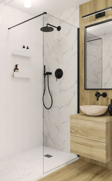 bauhouse aga gromak agnieszka projekt wnętrz architekt łazienka marmur prysznic walk in dr