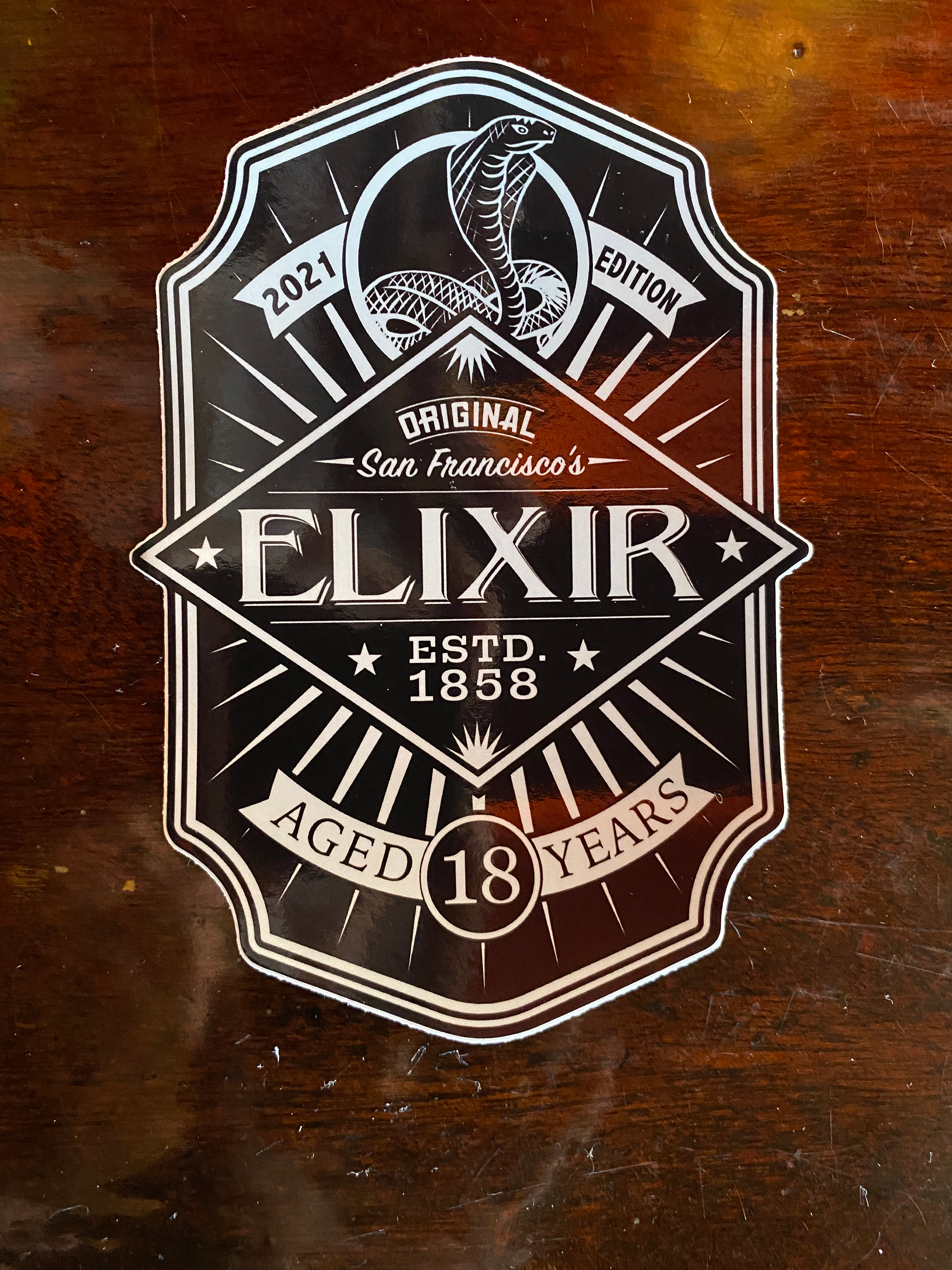 Large Elixir 18th Anniversary Sticker