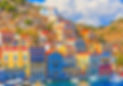 Symi island colorful houses