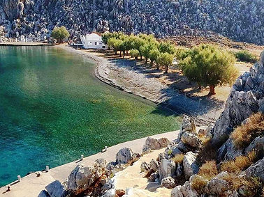 agia nikolaous beach symi