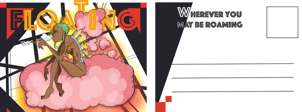 Floating postcard