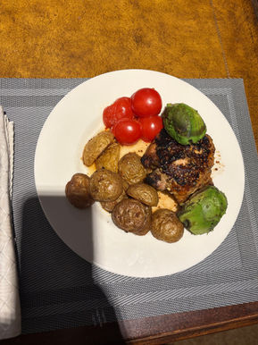Grilled Chicken Thighs with Tomato and Avocado