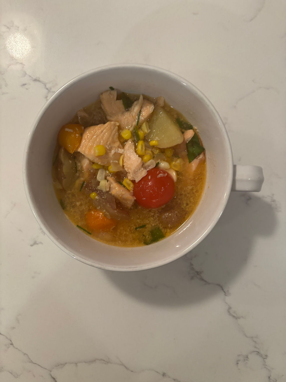 Brothy Corn and Salmon Chowder