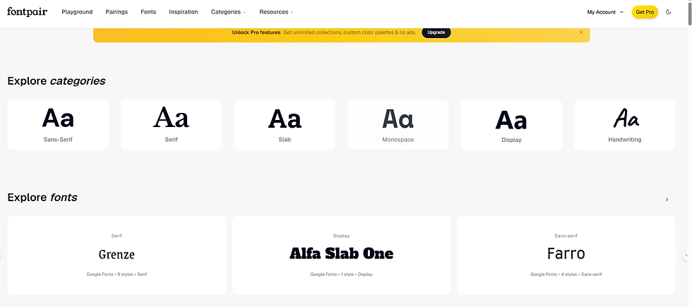 Capture d'écran du site Fontpair