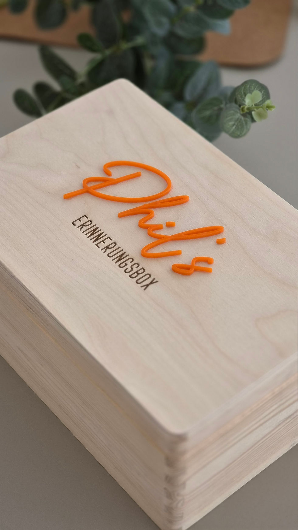 Miniaturbild: Holzkiste 3D-Schriftzug "Erinnerungsbox"