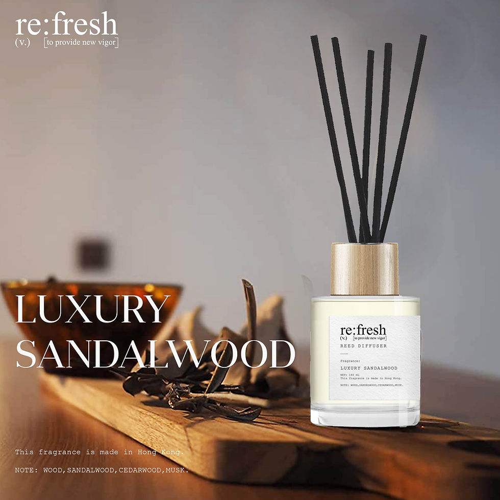re:fresh Reed Diffuser 140ml -LUXURY SANDALWOOD | thefabuloushop