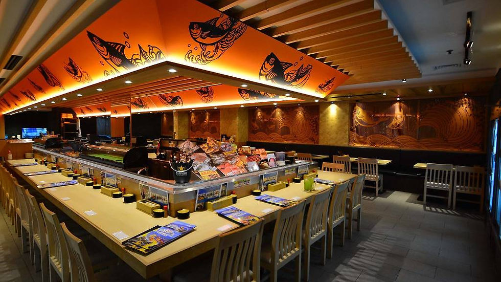 The concept is a sushi style island in your home. Great for a quick meal or get together.