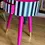 Thumbnail: Pink Striped end table with drawer