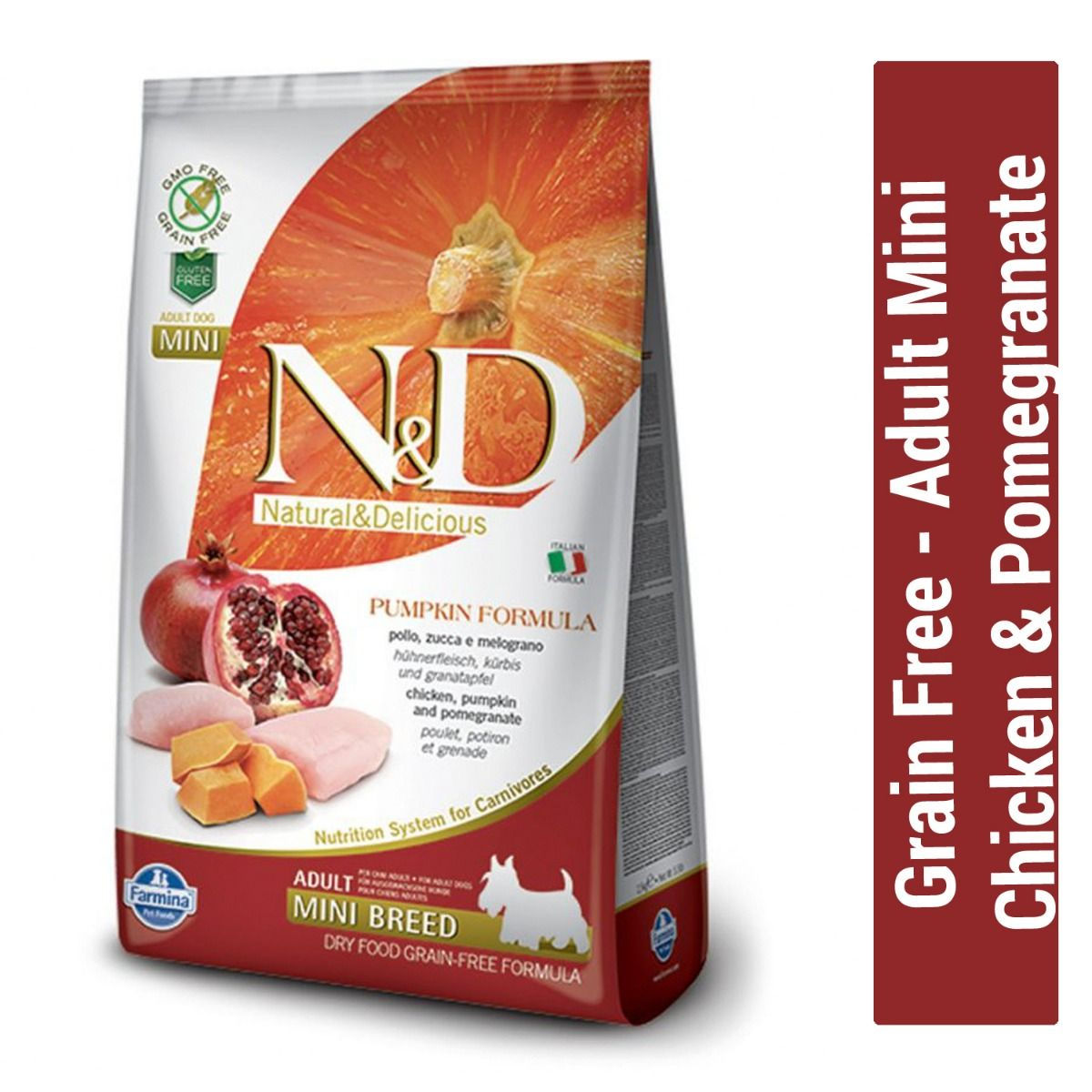 Farmina N&D Grain Free Chicken & Pomegranate Adult Mini Breed Dog Food