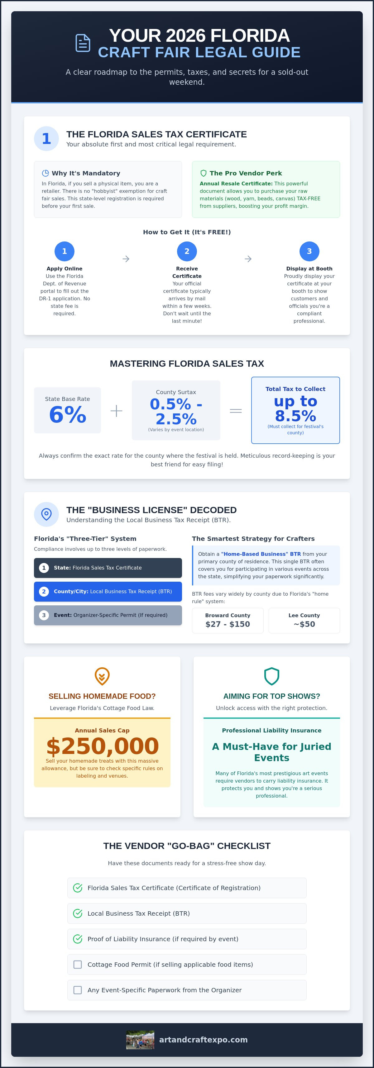 Do I need a business license to sell at a craft fair in Florida