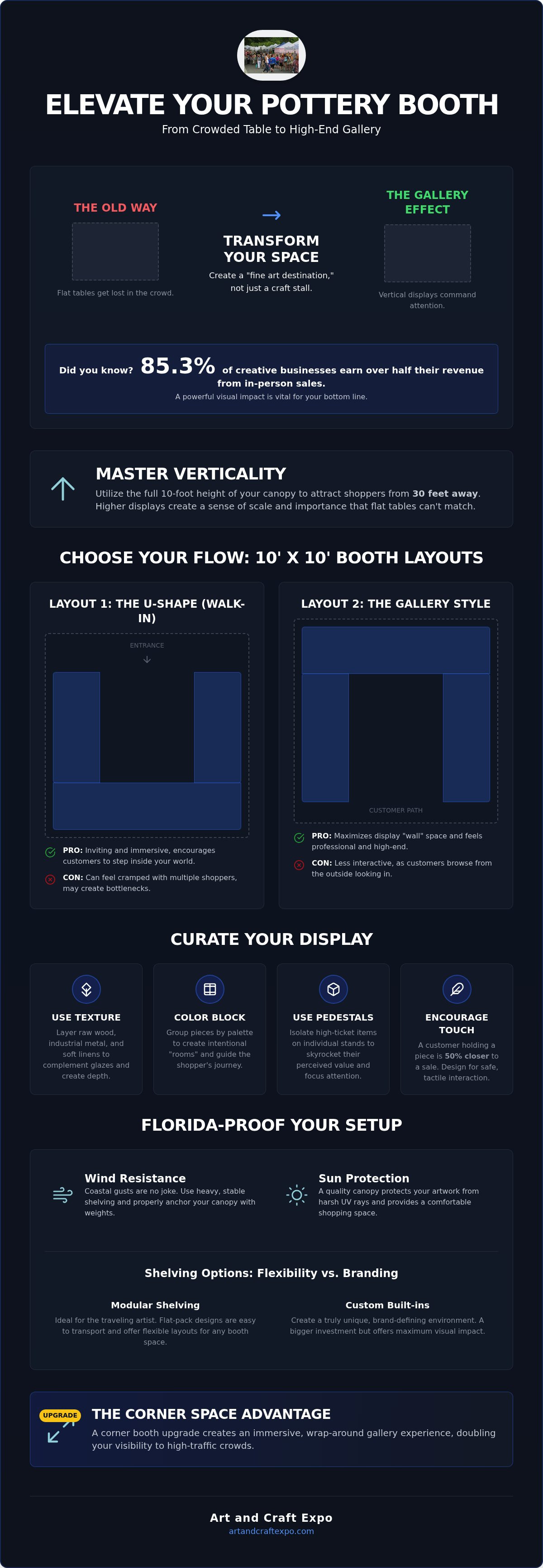 Unique booth ideas for pottery vendors