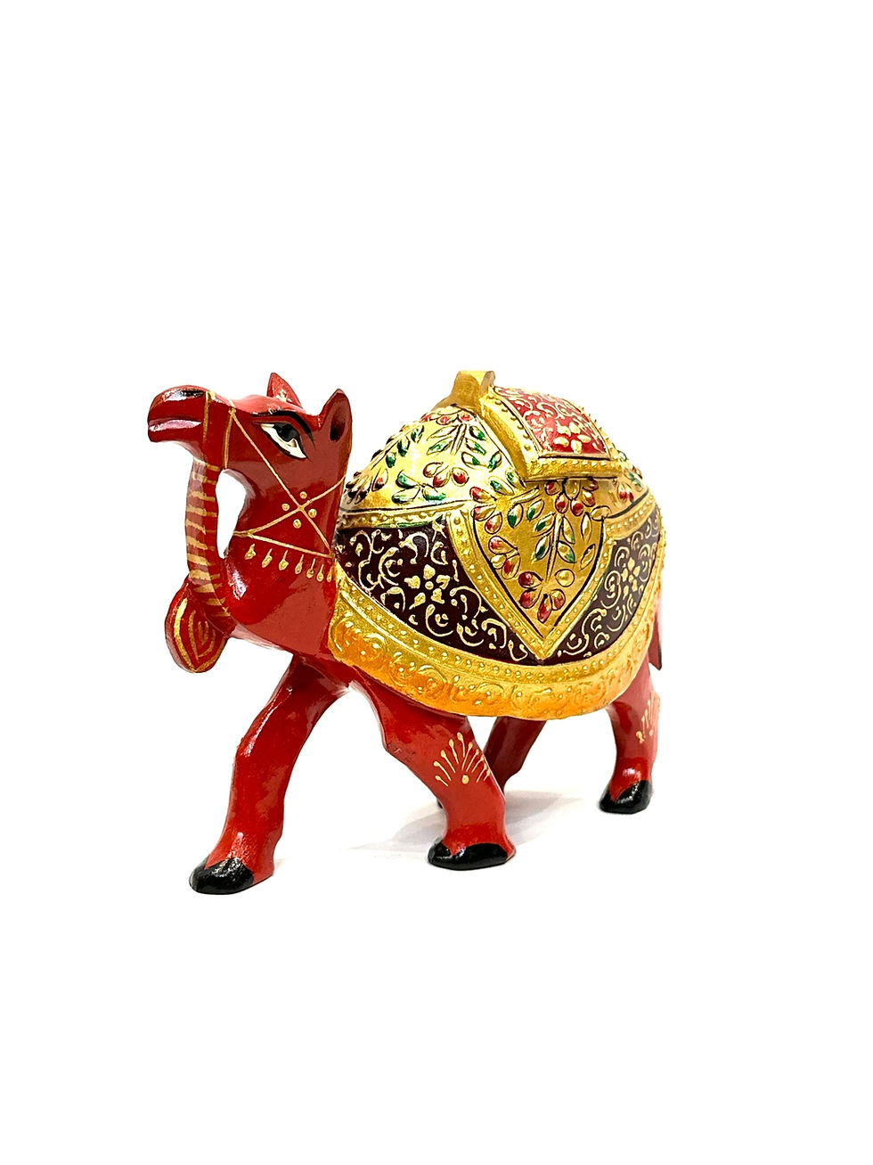 Wooden Meenakari Camel Red