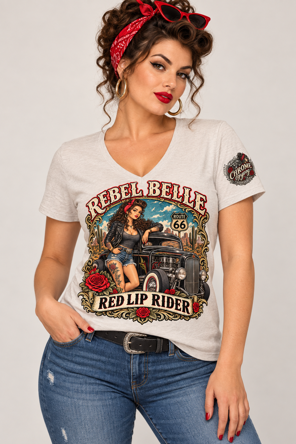 "Red Lip Rider" Rockabilly tee