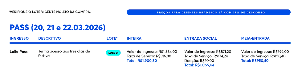 Divulgação via: Ticketmaster