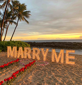 Oahu beach proposal package Marry me letters.jpg