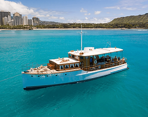Classic yacht featured in HBO's The White Lotus out in Waikiki for an ash scattering with Ash Scattering Oahu